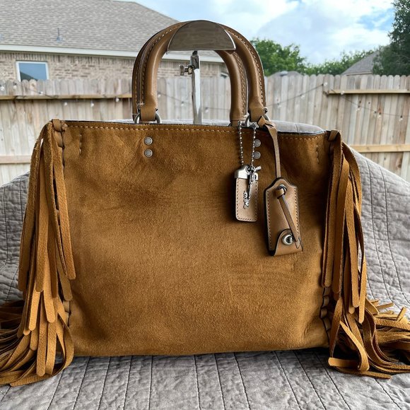 Coach Fringe Cervo Suede Oak Rogue 30/31 - Picture 2 of 12